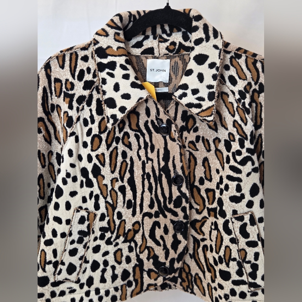 St. John Margay Leopard Print Jacket Womens, Couture, New With Tags - Picture 4 of 10